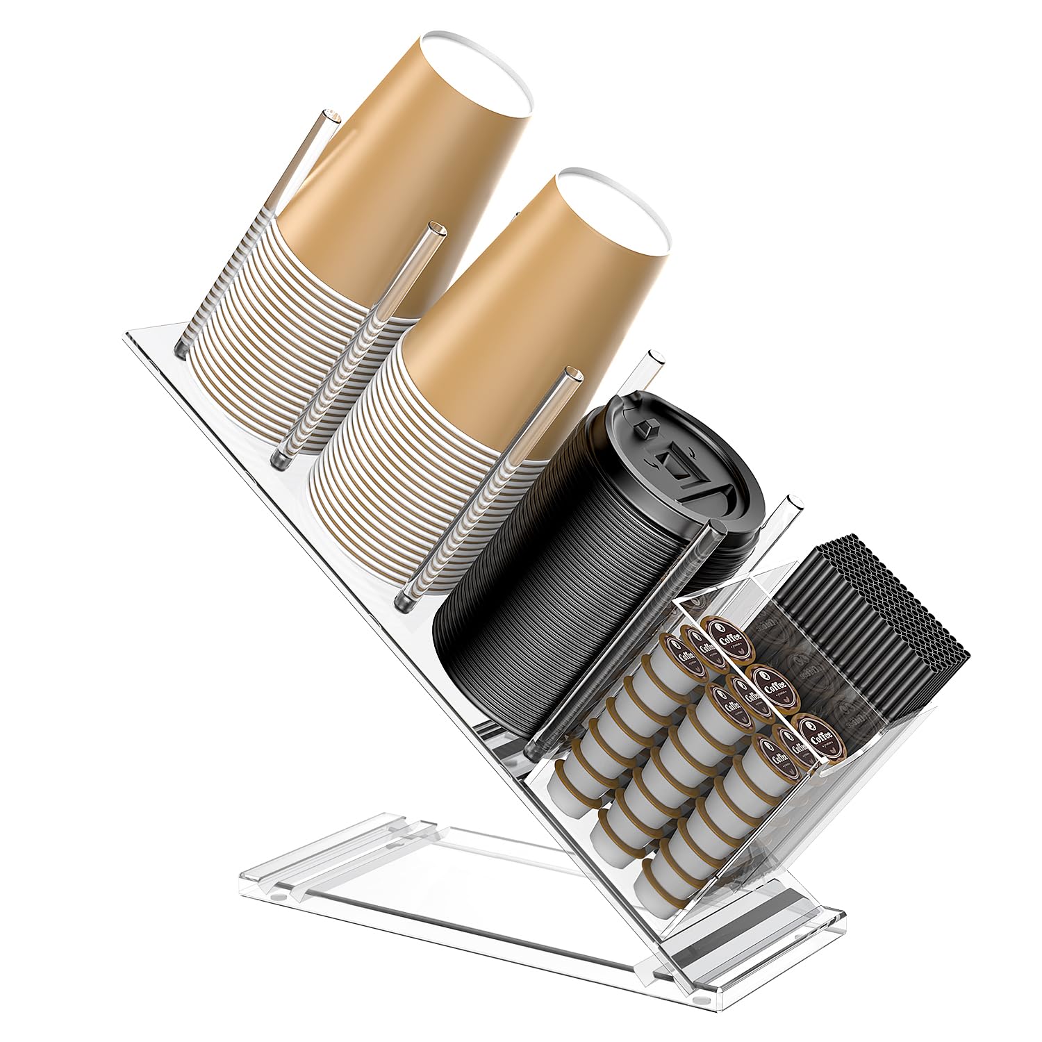 Amazon.com: iMMDOKIN Acrylic Cup and Lid Holder with Straw