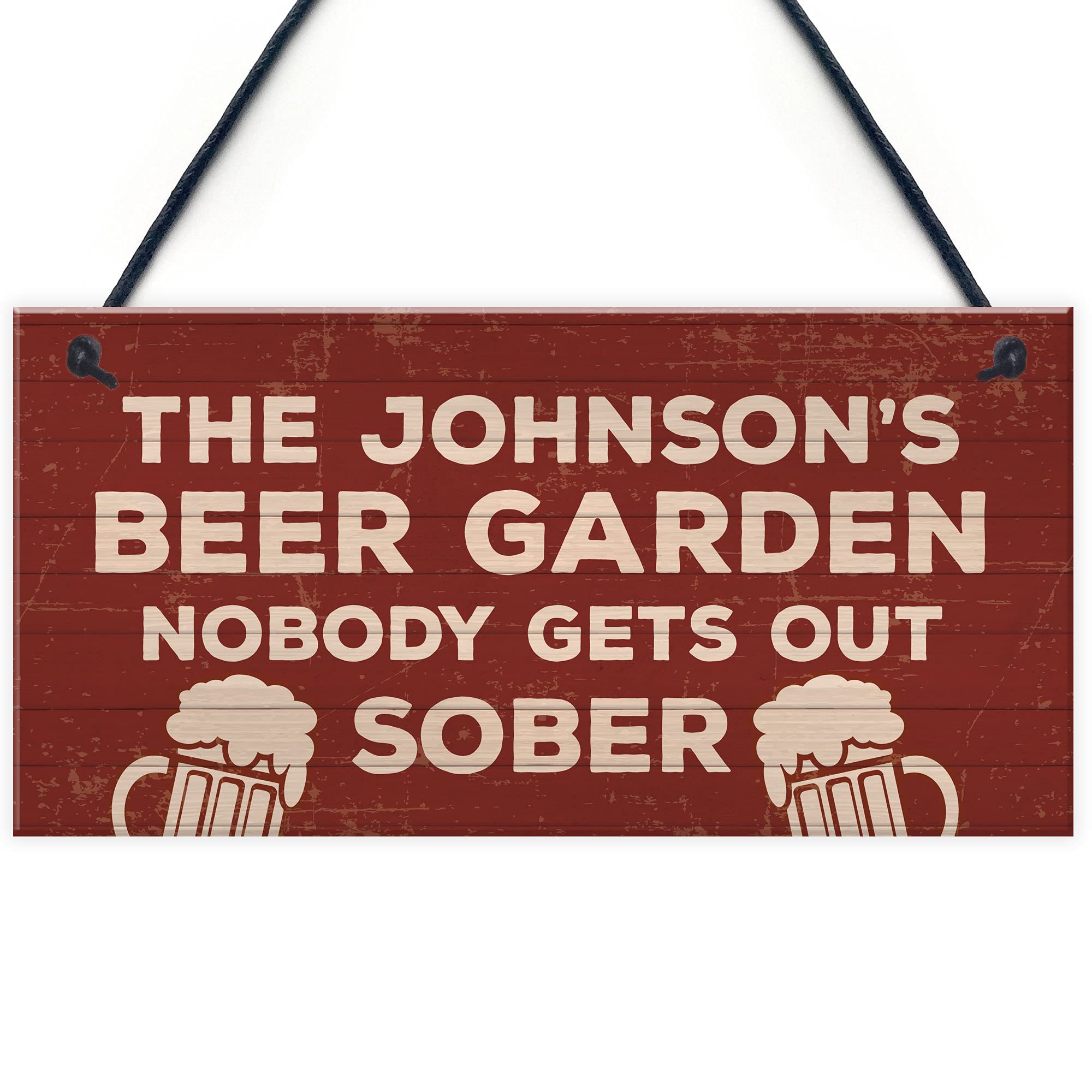 Red Ocean Personalised Beer Garden Home Bar Sign Novelty Bar Signs Garden Shed Signs