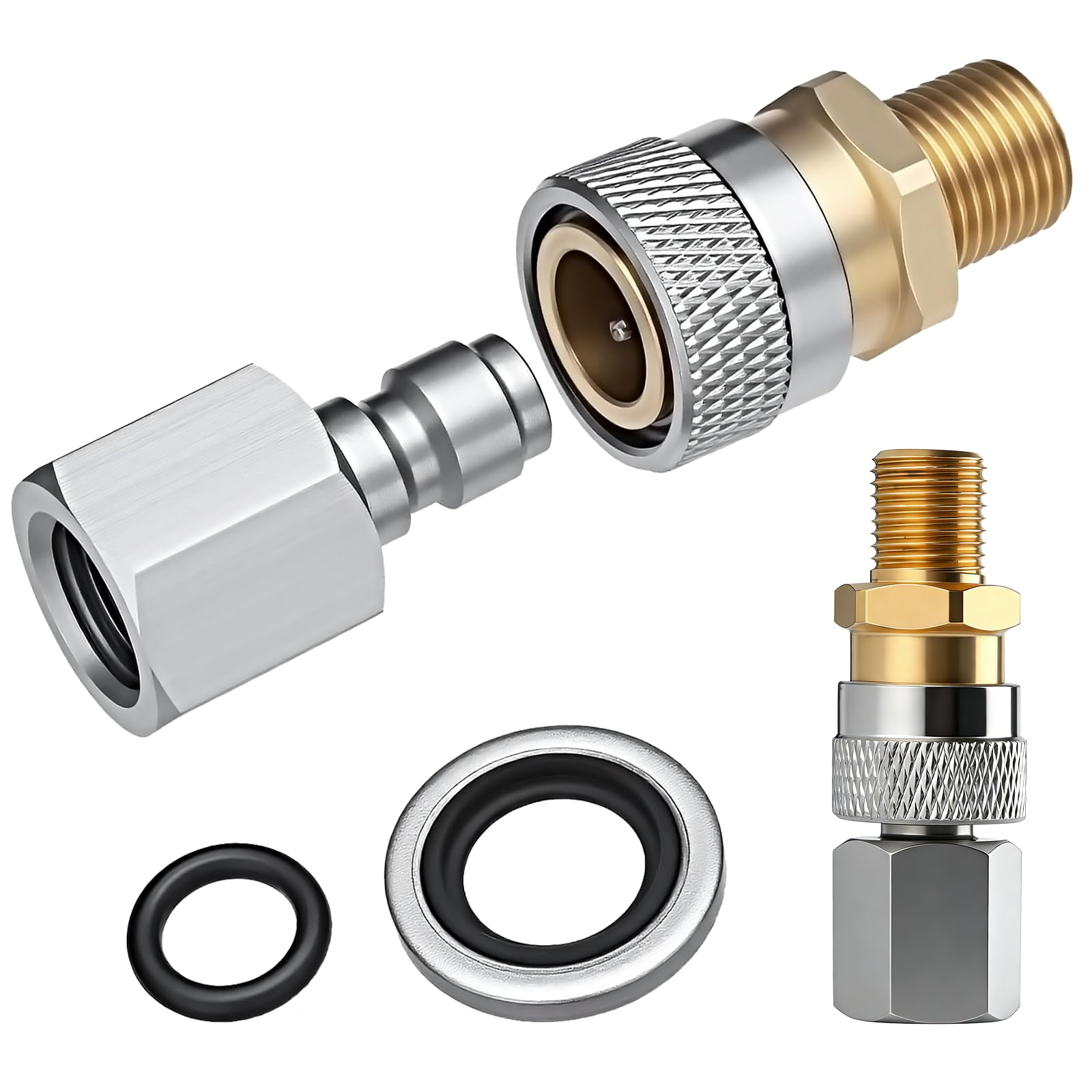 1/8 Inch BSP Quick Release Coupler Fittings, Quick Connect Charging Adapter Accessories Kit for PCP Airline Fittings Air Rifles