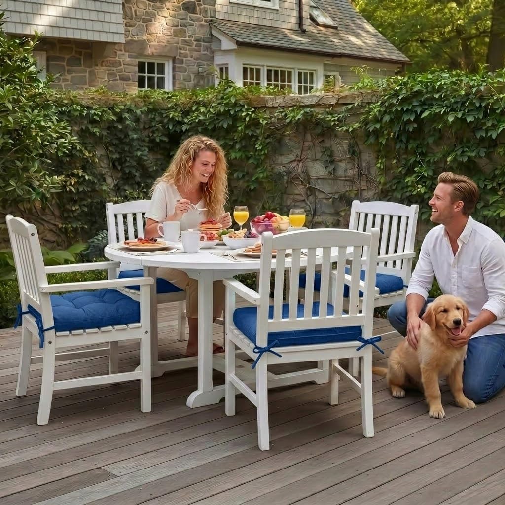 Cuscini per Sedie da Esterno per Mobili da Giardino Impermeabili E Resistenti allo Sbiadimento Cuscini Antiscivolo per Sedie con Lacci Ricambio per Veranda Giardino Terrazzo E Cortile