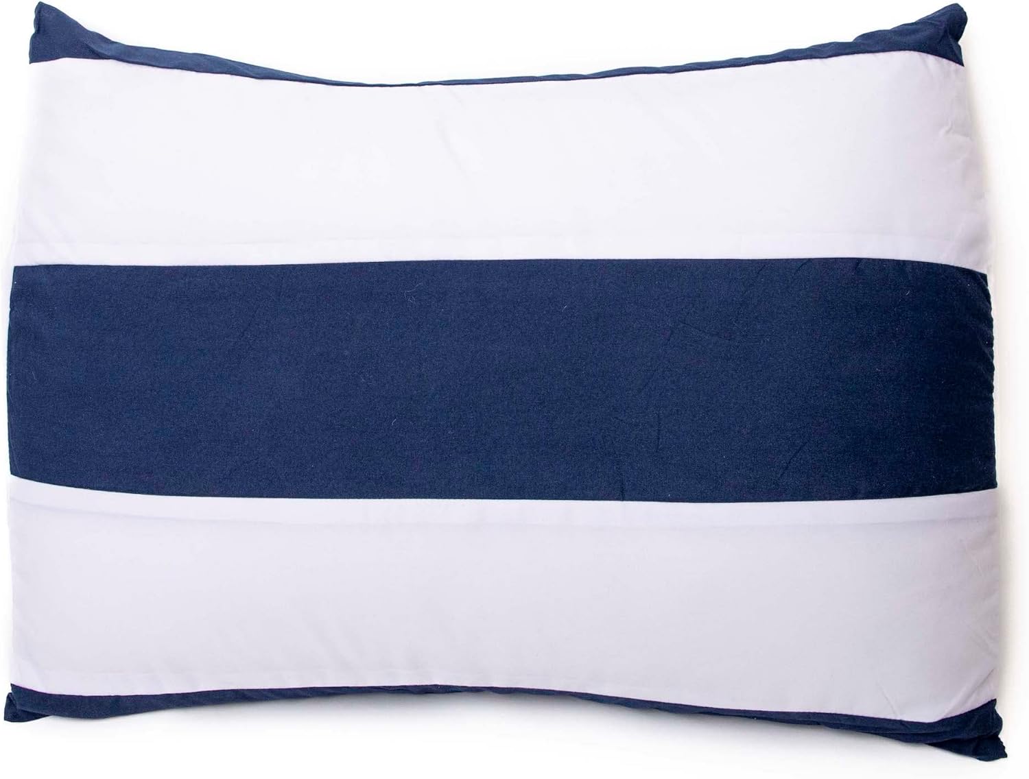 Legacy Decor 7pc. Microfiber Nautical Themed Comforter Set, Navy Blue and White Striped Full, Queen, and King Sizes (Cal King)