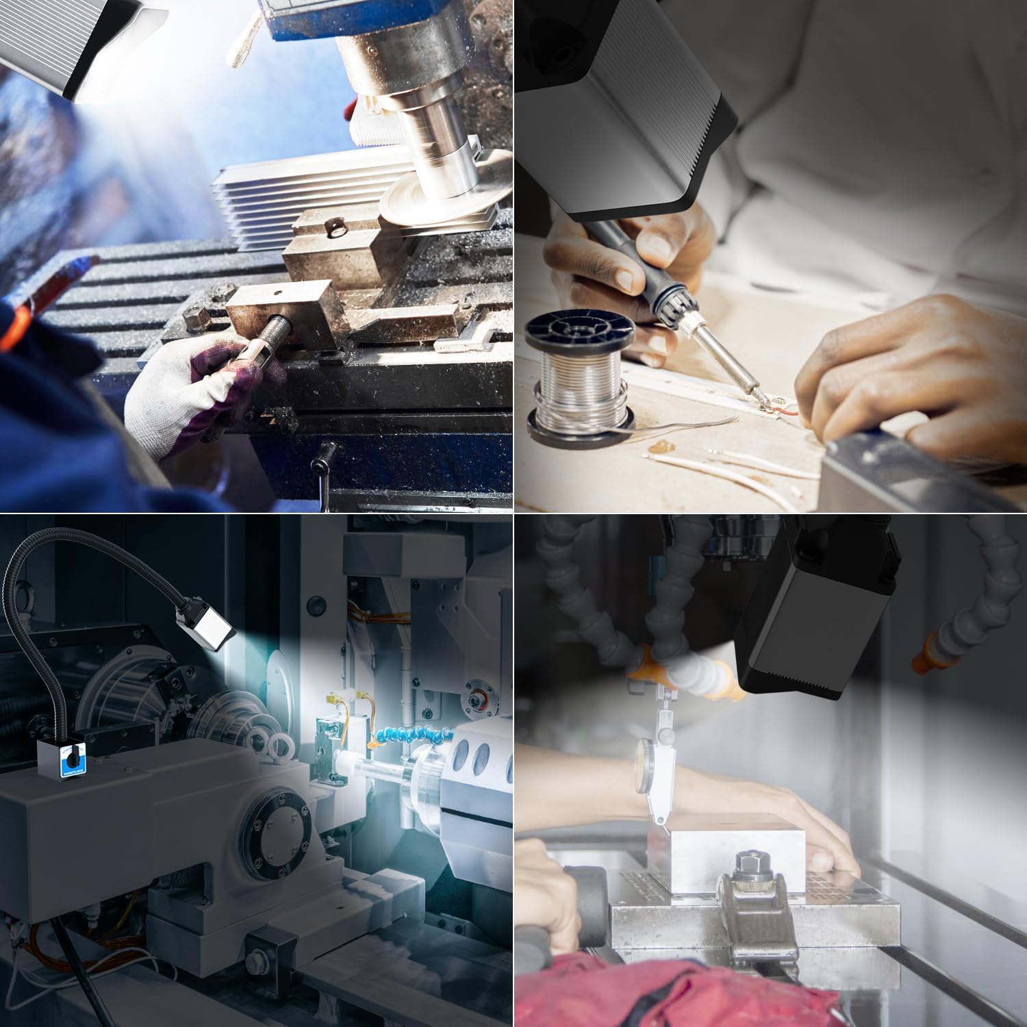 New Magnetic Light, 12W Magnetic Lathe Light, IP66 WaterProof Led Machine Light 1200 Lumens for CNC Machine Milling Machine, Drill Press Lighting