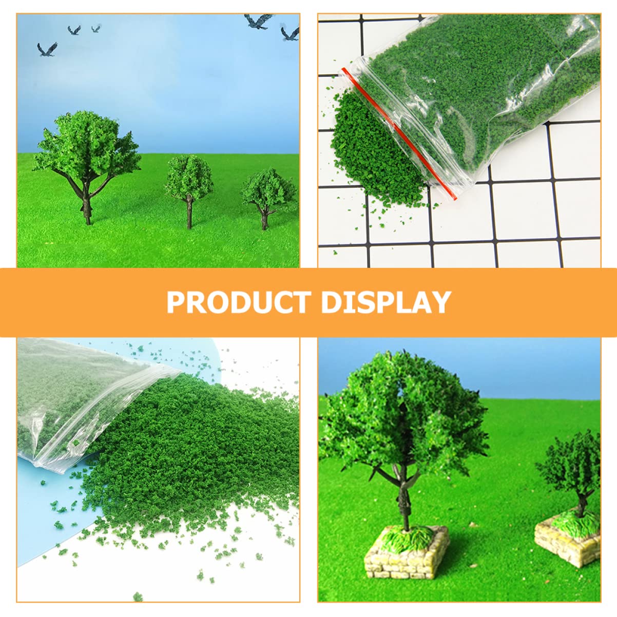 EXCEART Green Sponge Grass Powder for Crafts 3 Bags 2.12Oz Each Artificial Grass Flock Scatter Model Railway Landscape Diy Scenery Basing Material - Image 3
