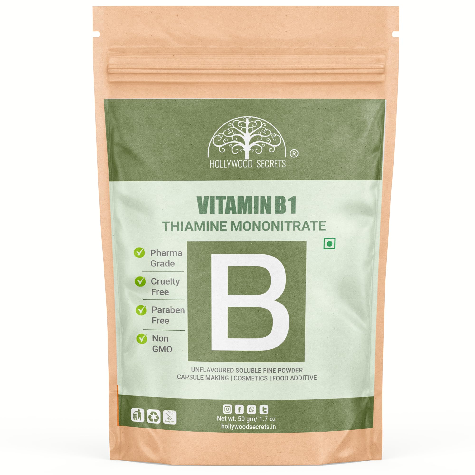 Hollywood Secrets Vitamin B1 Thiamine Mononitrate Powder 50gm-picture-22