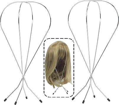 3 Packs metal wire wig stand Holder dry display portable for multiple wig 13 inch