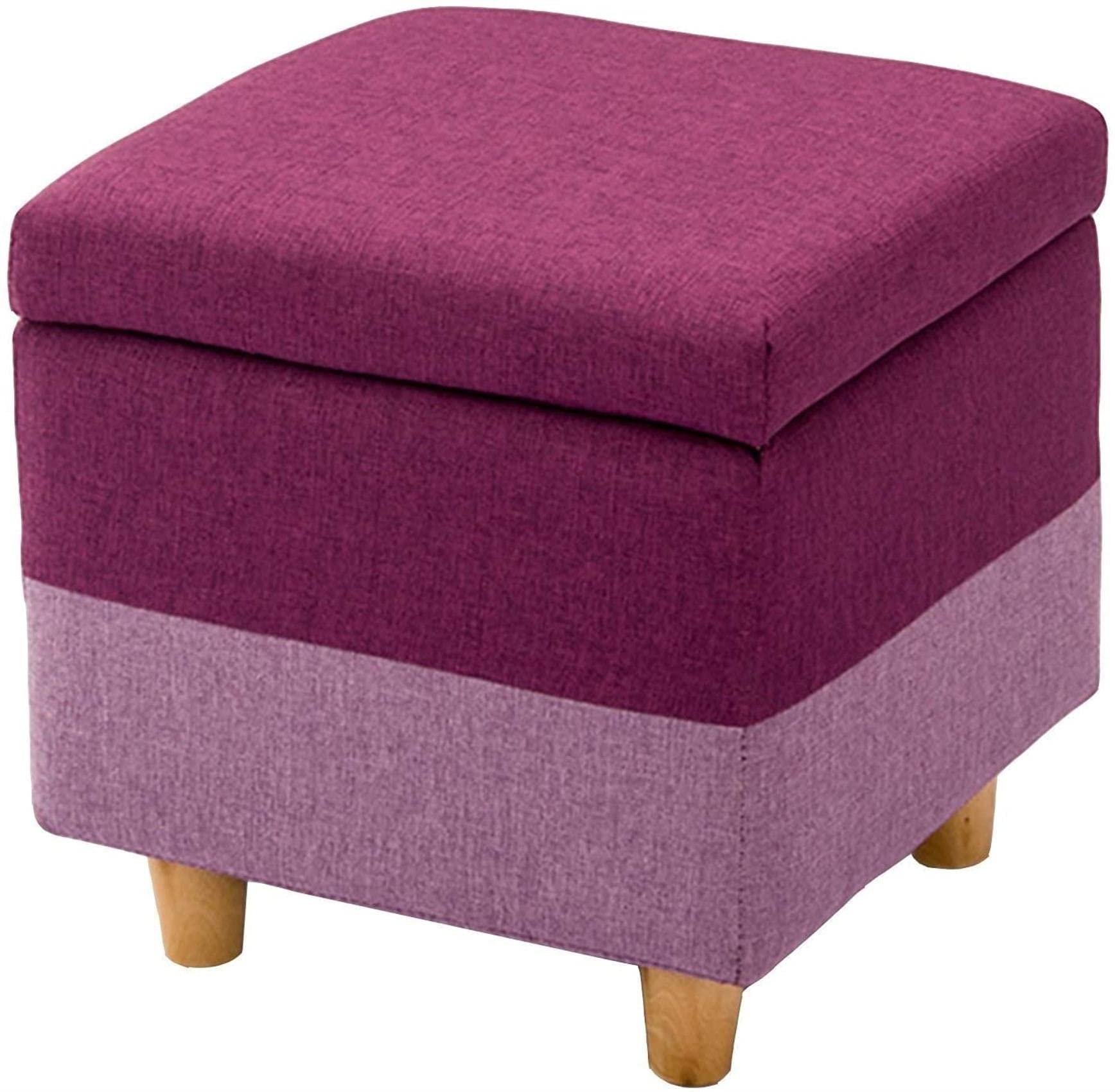 Pouf de rangement en tissu avec coffre à jouets et banc intégré