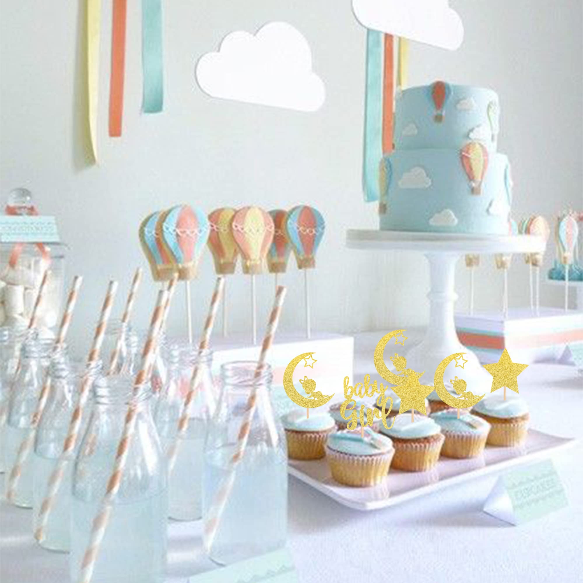 Rsstarxi Paquete De 24 Adornos Para Cupcakes Para Despedida De Soltero Con Purpurina Para Cupcakes De