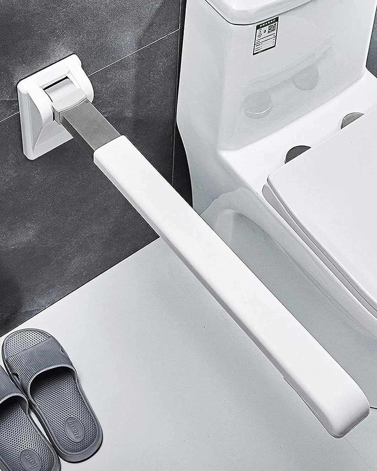 FKXSXAZ Handicap Grab Bars Rails, Toilet Handrails Bathroom Anti-skid Support Safety Rail - Folding Stainless Steel Commode Accessories For Elderly, Bariatric, Disabled Shower Aid Assist B