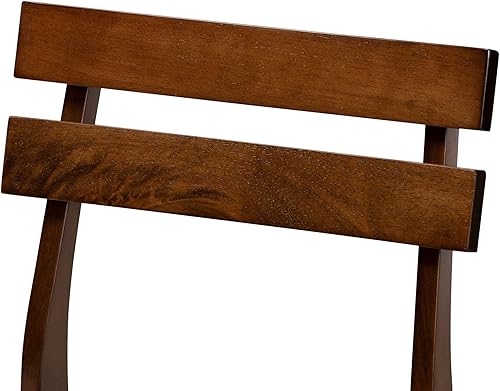 Miniatura 5 de Baxton Studio Devlin Mid-Century - Juego de 4 sillas de comedor de madera con acabado de madera de color gris claro de transición moderna y tapizada