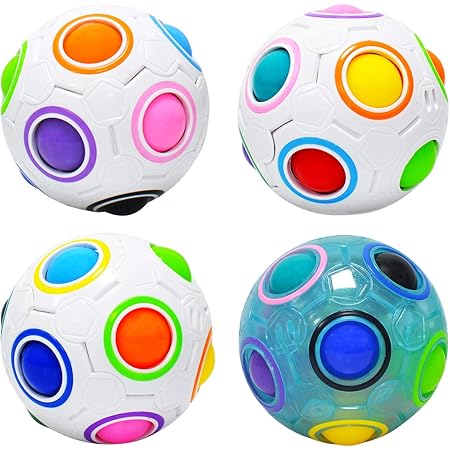 lunaoo magic ball rainbow puzzle ball wurfel 4 stuck magie regenbogen ball spielzeug fur kinder amazon de spielzeug