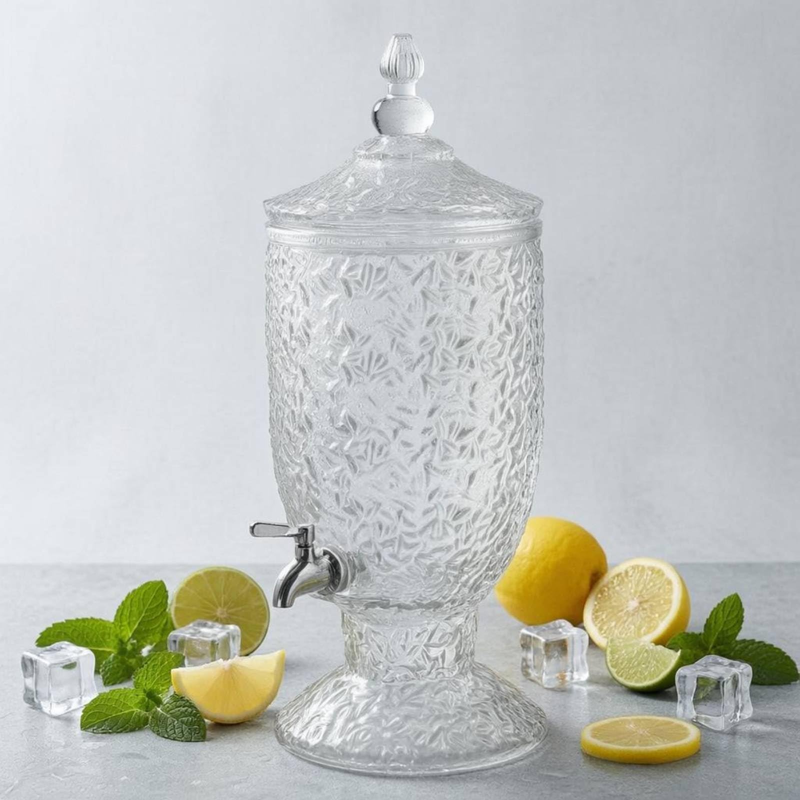 Contenitore Bevande con Rubinetto Plastica PC Caraffa Dispenser Trasparente Alimentare Distributore con Rubinetto, Dispenser Di Bevande Cilindrico GZ1006-12000, 12L, H68xD18.7cm