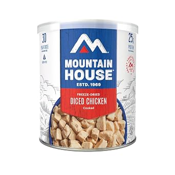 Mountain House Freeze-Dried Protein Pack Sampler #10 Can 102 Total Servings (Pack of 6) Includes Diced Chicken, Diced Beef & Ground Beef Fully Cooked, Ready-to-Eat High-Protein Emergency Survival Canned Food Shelf-Stable Long-Term Food Storage Ideal for Camping, Hiking, Backpacking & Disaster Preparedness Made in USA