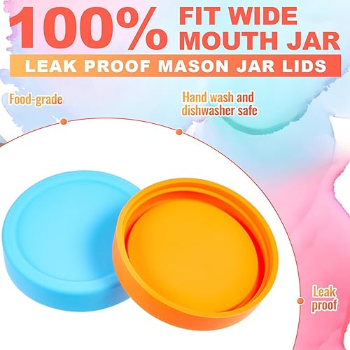Miniatura 3 de 12 tapas de boca regular de silicona para frascos, tapas gruesas a prueba de fugas para frascos Mason de boca regular, tapas grandes reutilizables