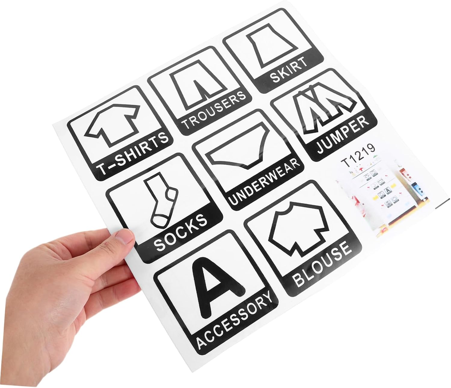 2pcs Clothing Category Stickers for Dresser Organization Household Identification Decals for Wardrobe Easy Peel and Stick Labels for Family Use Bedrooms Living Rooms