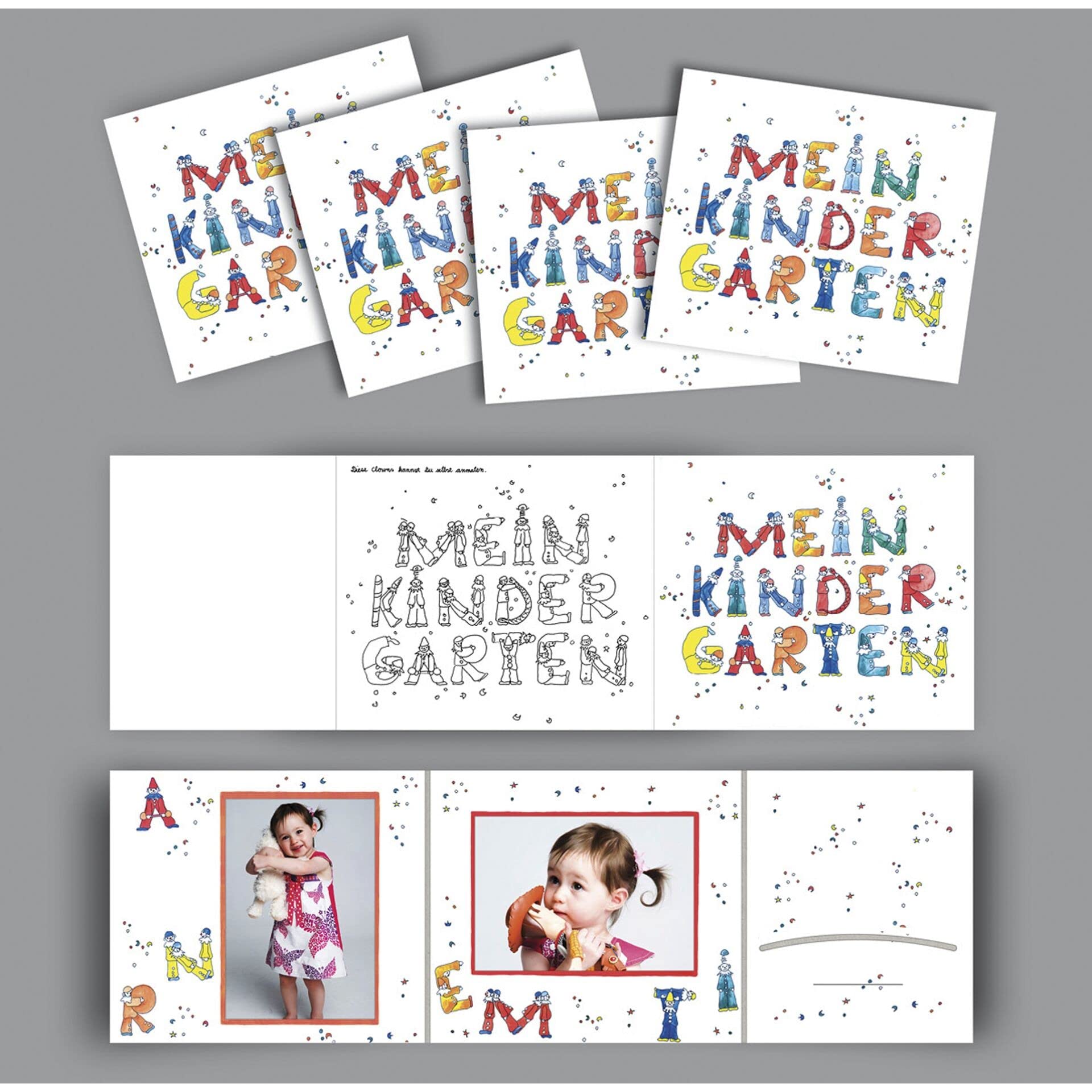 1x25 Portraitmappen 13x18 Clowns-Mein Kindergarten Kinder