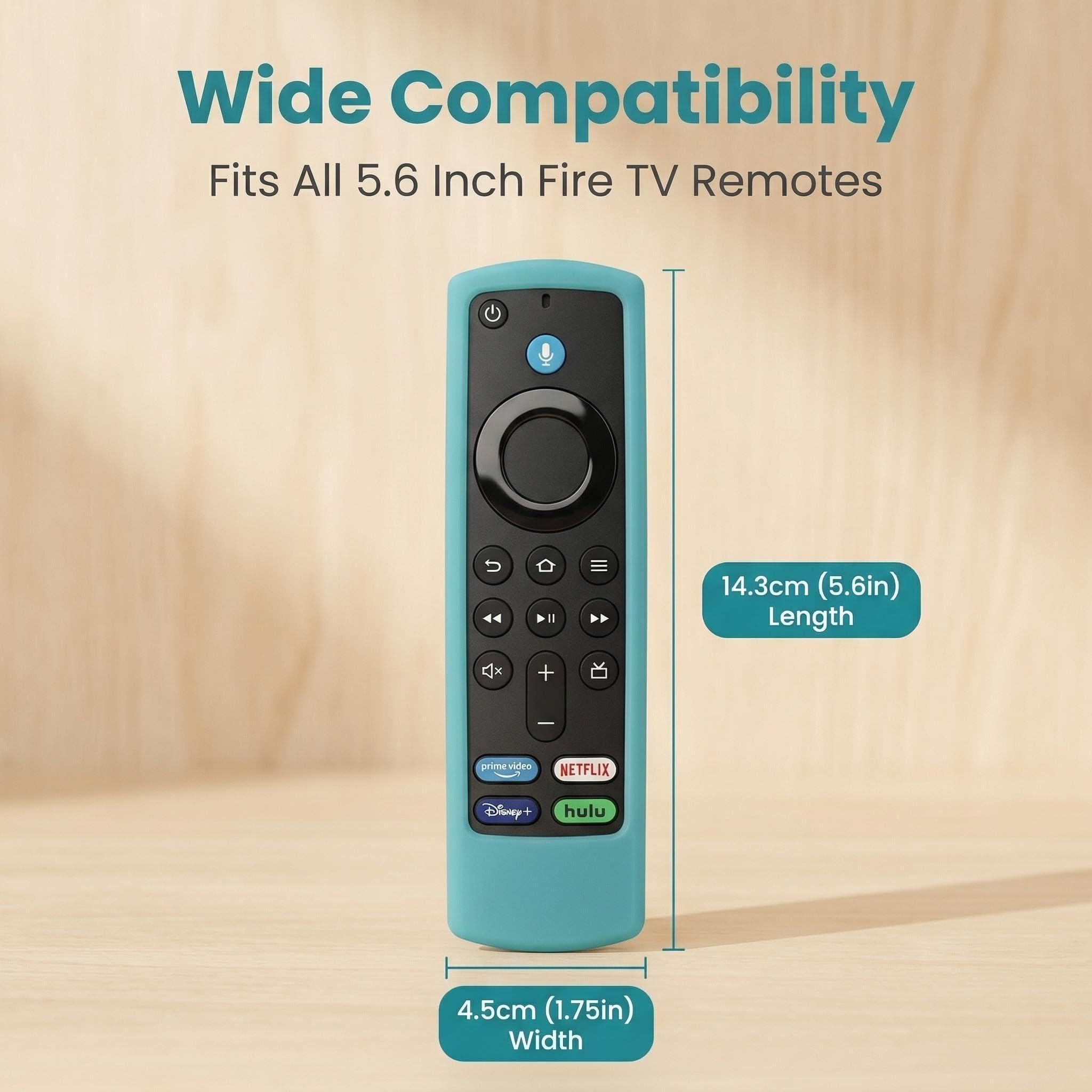 Confezione da 3 cover in silicone per telecomando Fire TV da 5,6 pollici, custodia protettiva che si illumina al buio con cordino, design con grande apertura, adatta a tutti i telecomandi