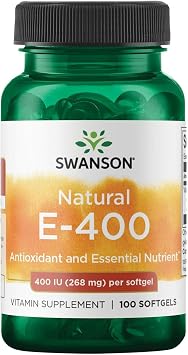 Swanson Natural Vitamin E 400 IU - المكمل الغذائي للدعم اليومي المضاد للأكسدة - يمكن أن يدعم الجهاز المناعي - المكملات الغذائية الأساسية وفيتامين 268 مجم ، 100 كبسولة هلامية