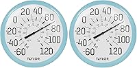 Vista 8 de Taylor Termómetros de pared para interiores y exteriores, juego de 2, negro y verde