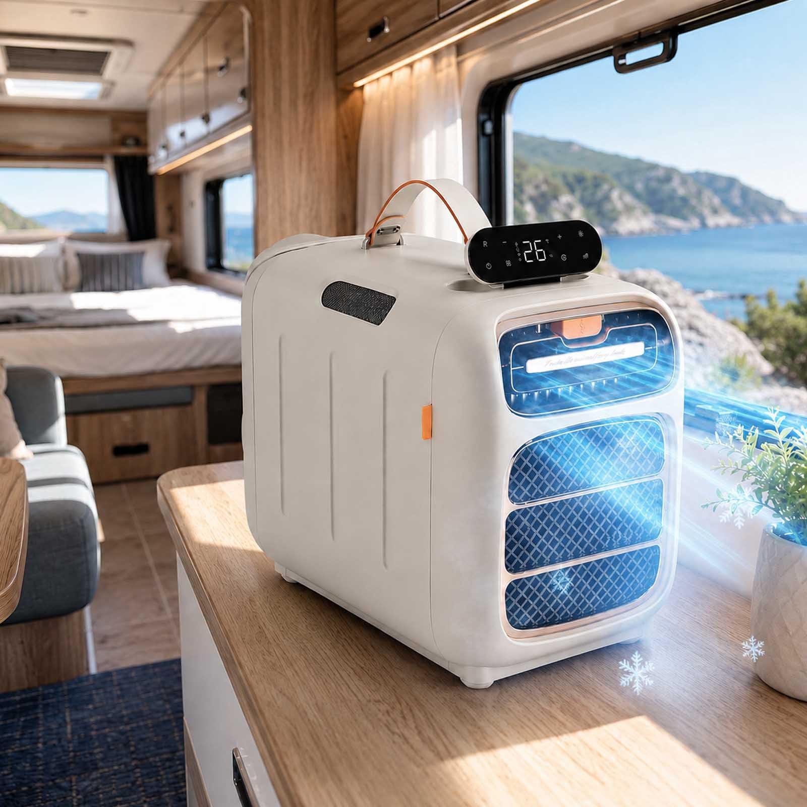 2026 Portable Camping Air Conditioner, 4800 Btu, 420w Energy Efficient, For Rv, Tent & Small Spaces, Fast Cooling, Dehumidifier, Sleep Mode, 12h Timer, Remote Control,Portable Ac Unit 220V