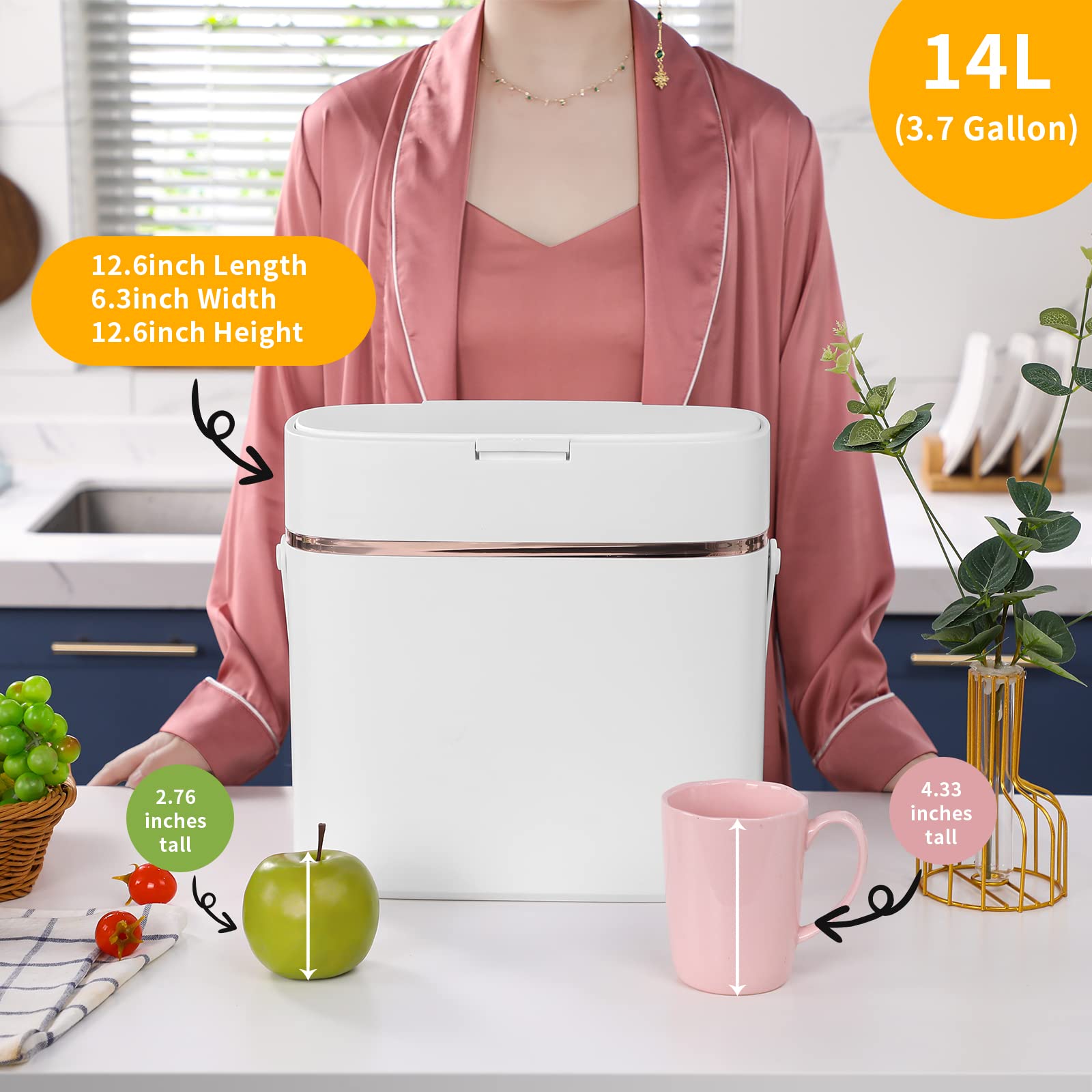 Buy JUDRDO Small Garbage Can with Lid Small Trash Can with Lid for