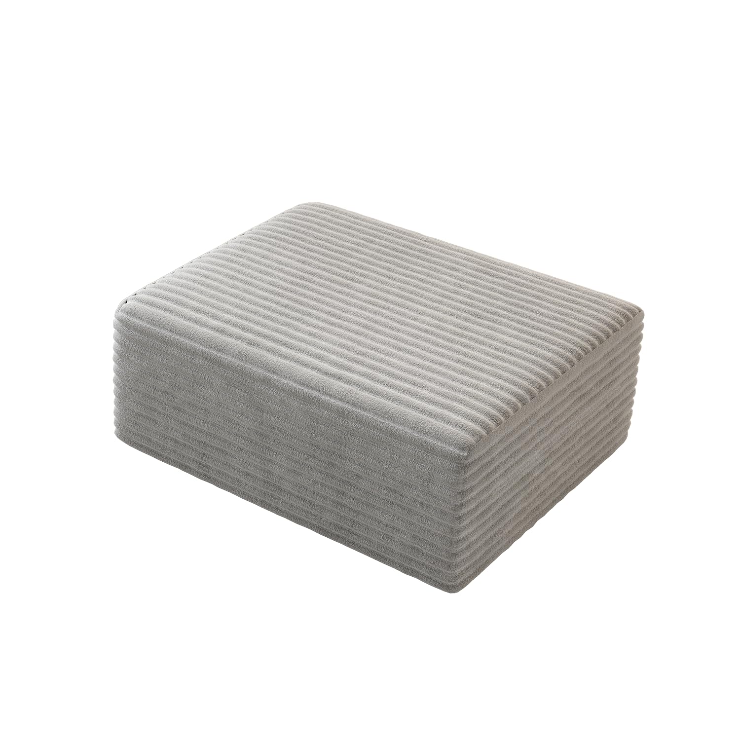 Settab 37" Ottoman Seat, Corduroy Upholstered Deep Seat, Comfy Cloud Couch with Movable, DIY Combination, Plush Corduroy(Ottoman,Grey)