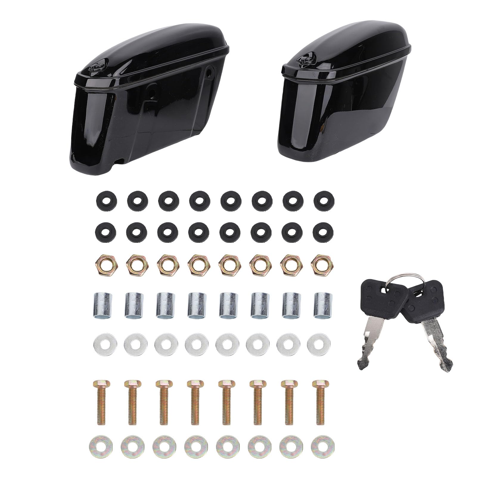 Borse Laterali Rigide per Moto da 22 Litri in Plastica ABS Robusta con Baule Nero Lucido Resistente Alle Intemperie per Motociclisti