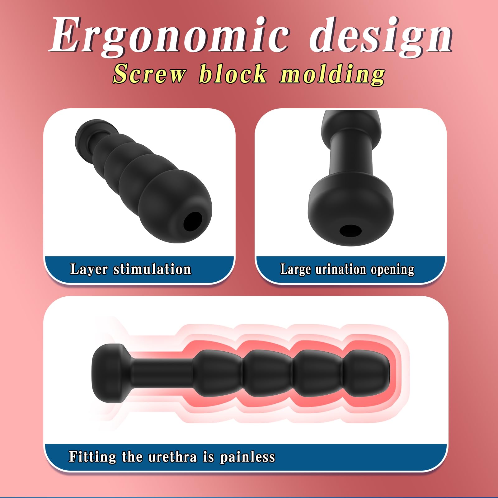 Plug Pene in Silicone Cavo Dilatatori Uretrali Uomini Penisplug Gioco Uretrale Massaggio Prostatico Giocattoli Sessuali Per Gli Uomini