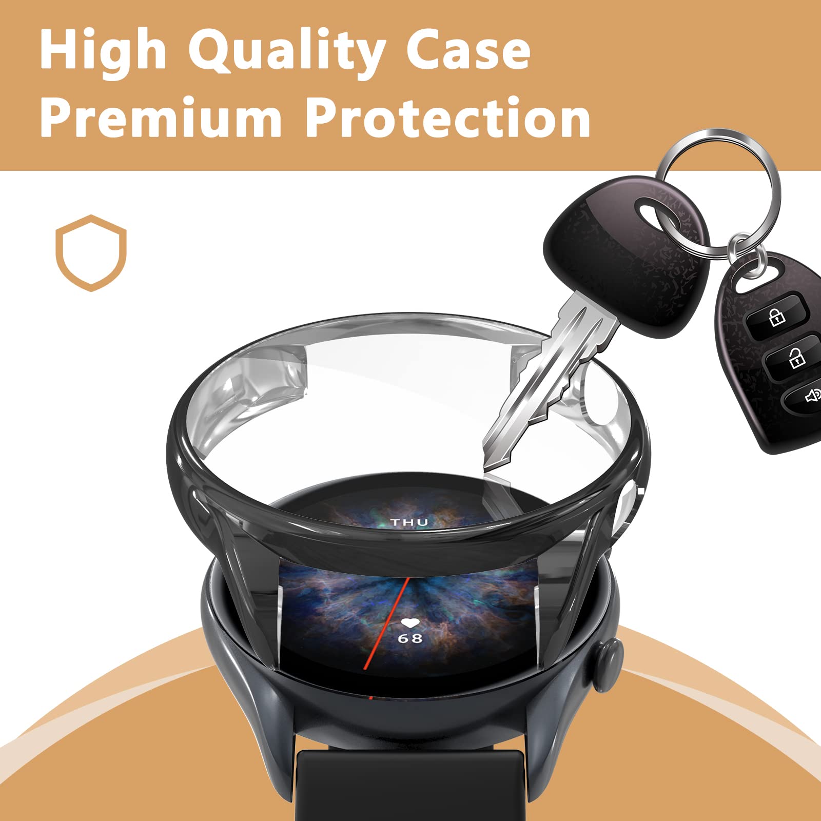 4 Custodie TPU Per Amazfit GTR 3 Pro/GTR 3 | Protezione Anti Graffi | Nero/Rosa/Trasparente/Grigio - Foto 2