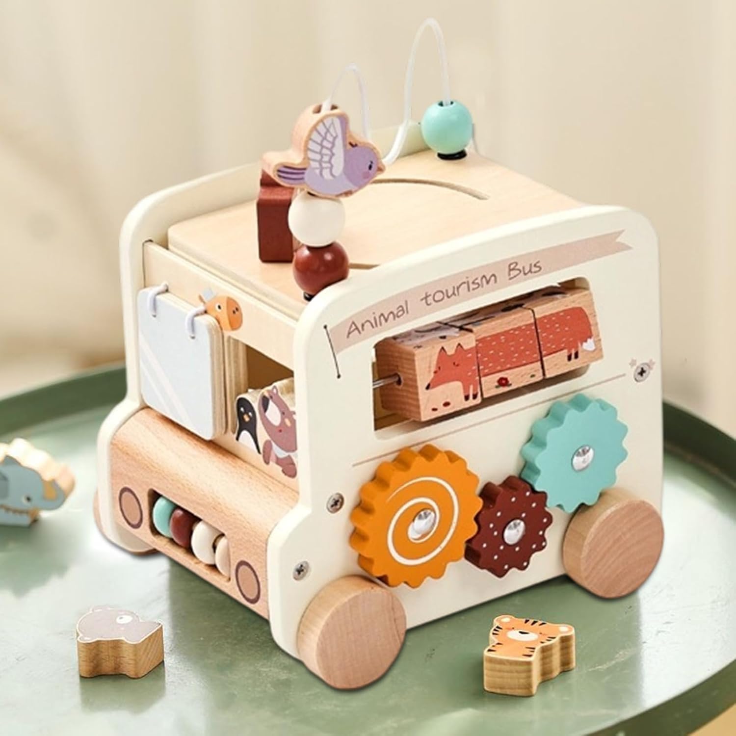 子供用品 キッズ用品 幼児教育 幼児向け知育玩具,5合1バス型知育ラーニングトイ | 木琴パズルゲームで