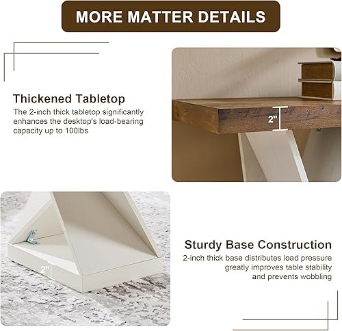 Miniatura 5 de OKD Mesa de centro de ratán de 48 pulgadas, mesa de centro moderna y bohemia de mediados de siglo con cajones, estante de almacenamiento, mesa