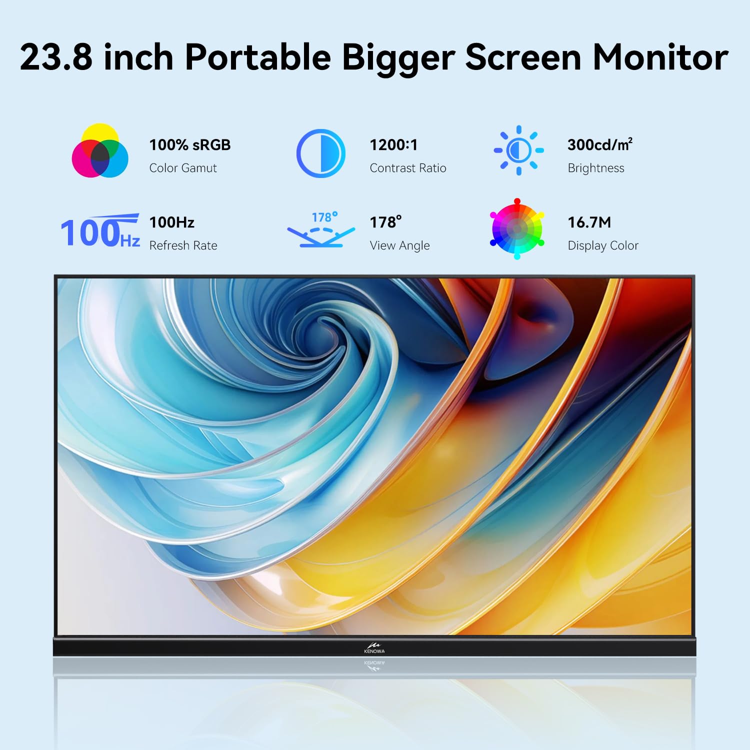 Amazon.co.jp: モバイルモニター 23.8インチ Kenowa フルHD 1920x1080