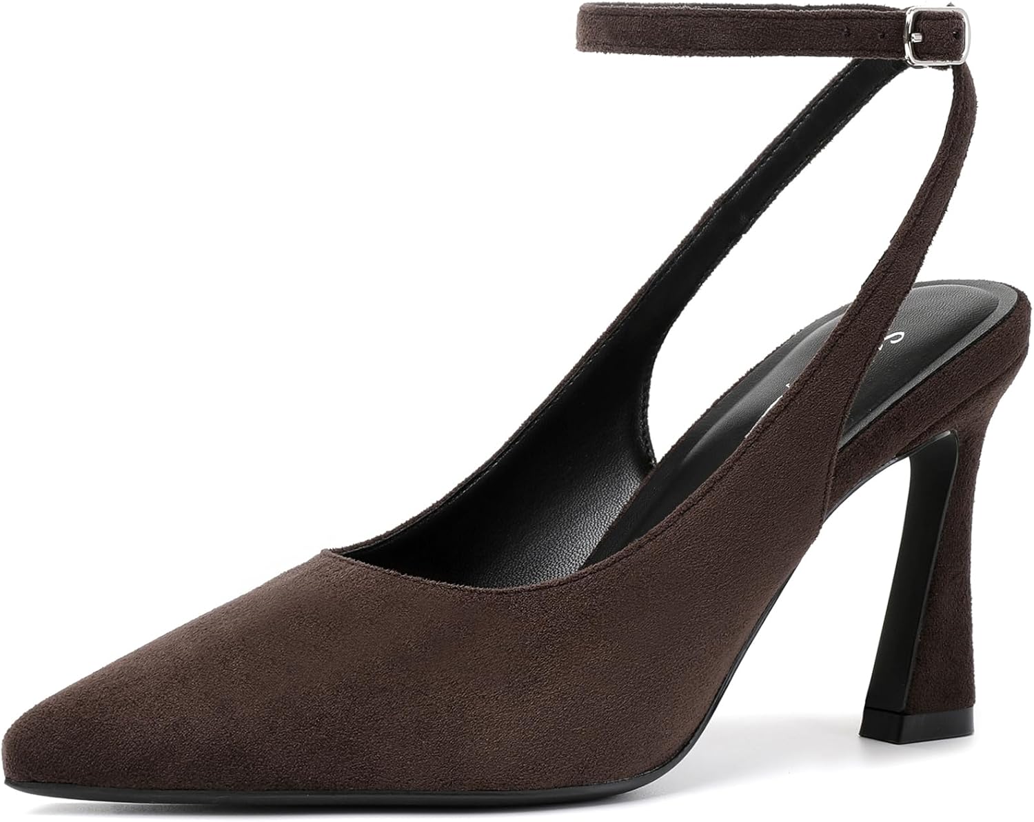 Susanny Womens Slingback Closed Toe Ankle Strap High Heels Pointed Toe Pumps Comfortable Stiletto Sexy Buckle Strappy Dressy Shoes for Wedding Bridal Party Work