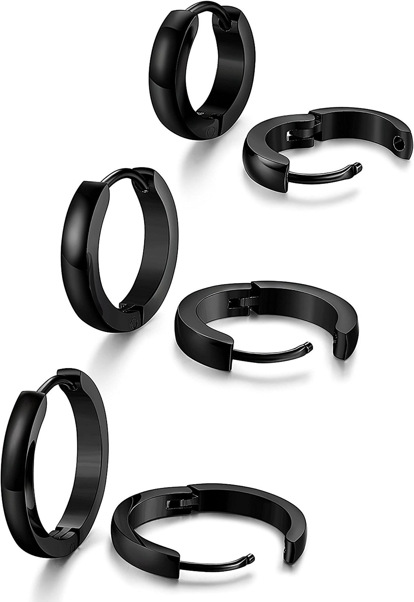 Jewelry 3 Pairs Stainless Steel Hoop Earring for Men Women Huggie Ear Piercings Set