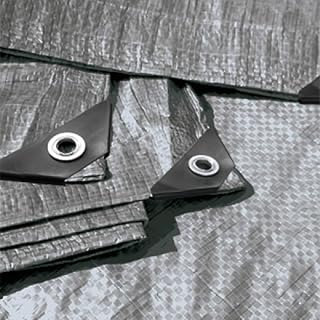 Extra Heavy Duty 260 GSM Tarpaulin/groundsheet Silver/Black (1, 2m x 4m)