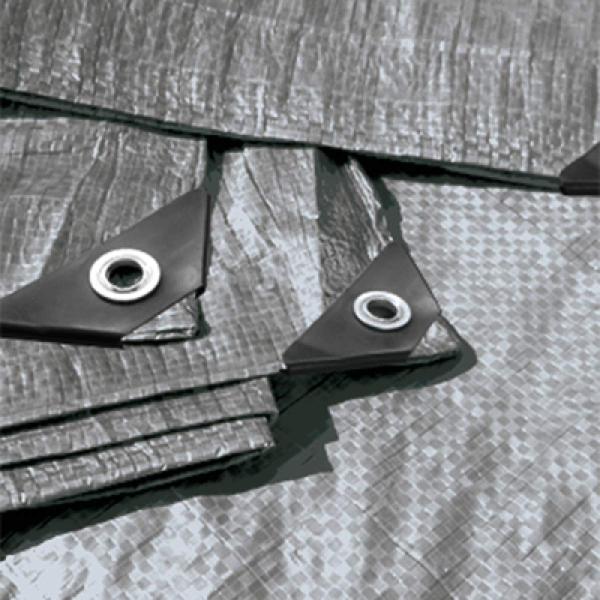 Extra Heavy Duty 260 GSM Tarpaulin/groundsheet Silver/Black (1, 2m x 4m)