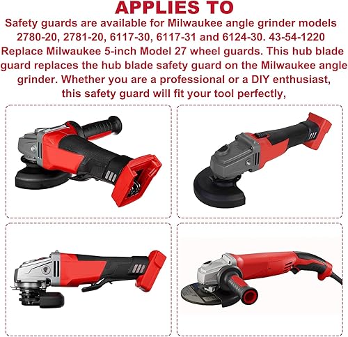 Miniatura 5 de 43-54-1220 protector de amoladora angular 5 "T27 para amoladora angular Milwaukee 2780-20, 2781-20, 6117-30, 6117-31, 6124-30 protector de cuchilla