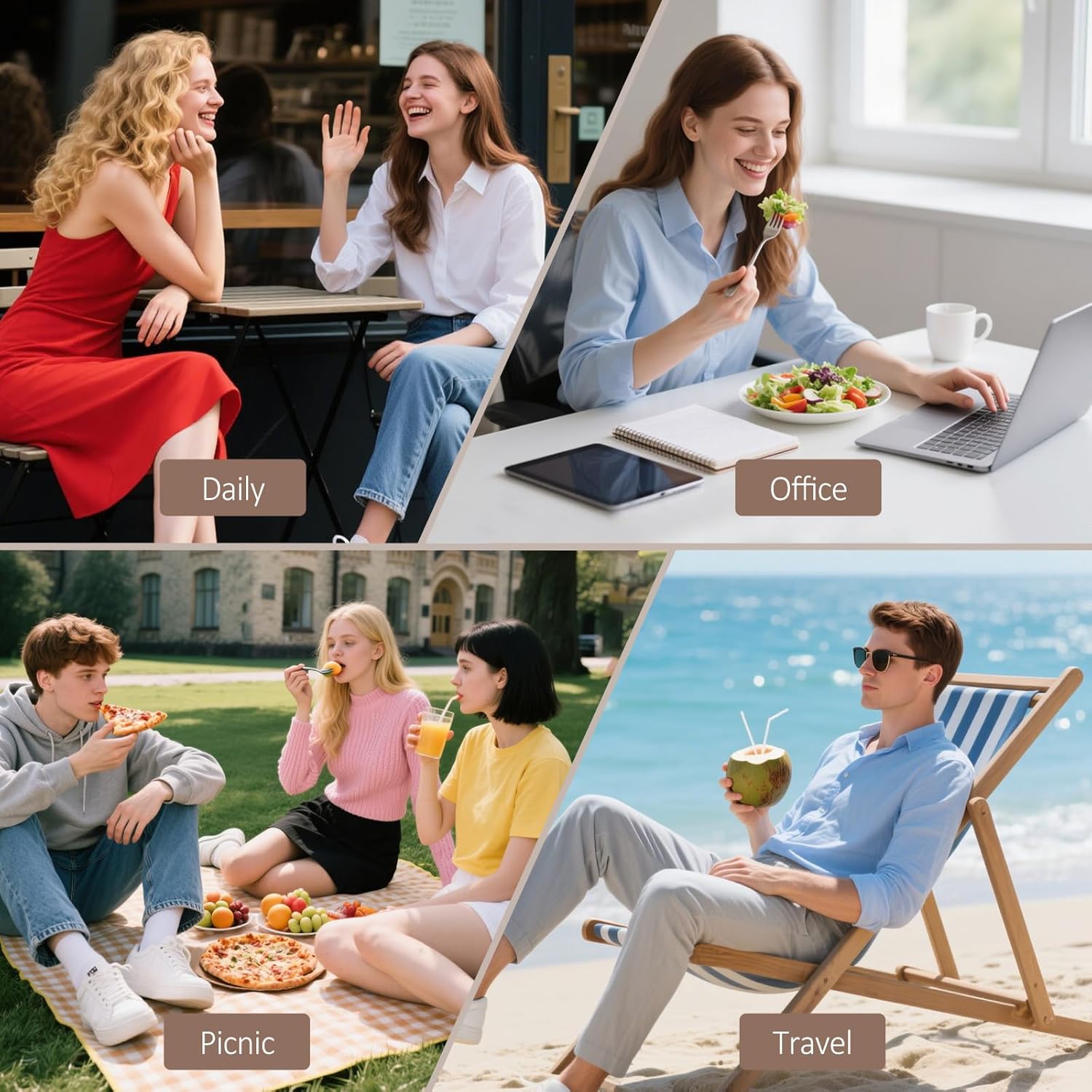 Lunch Backpack for Women Men,15.6Inch Insulated Lunch Box Backpack with USB Charging Port, Diaper Laptop Back pack for Travel Picnic Work Teacher Nurse,Beige - Image 9