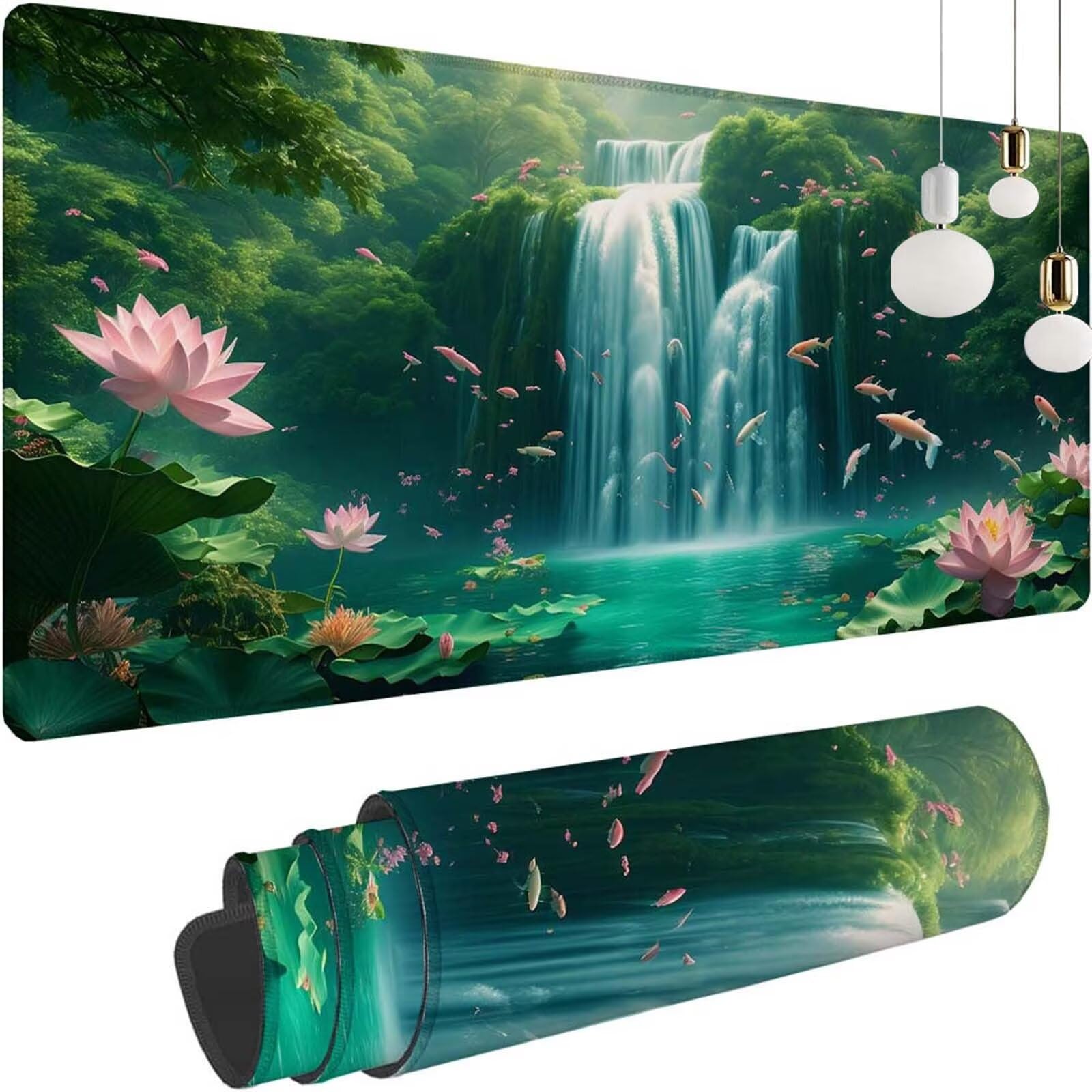 Alfombrilla Ratón Caer Paisaje Alfombrilla Ratón XXL 1400x600x3mm Mouse Pad Resiste Salpicaduras, Extendida de Gran Tamaño con Bordes Cosidos, Mejora la Precisión y la Velocidad, Antideslizante y-383