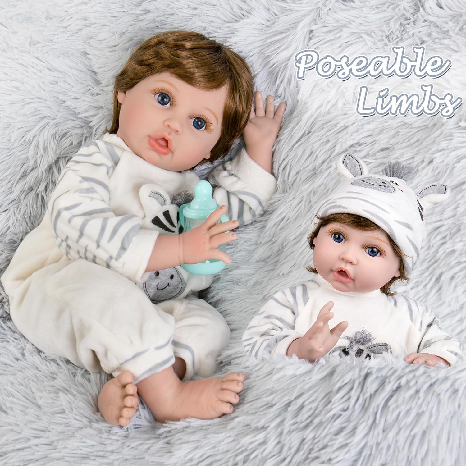 Aori Reborn Baby Boy Doll, 22-Inch Realistic Baby in White Outfit image 4