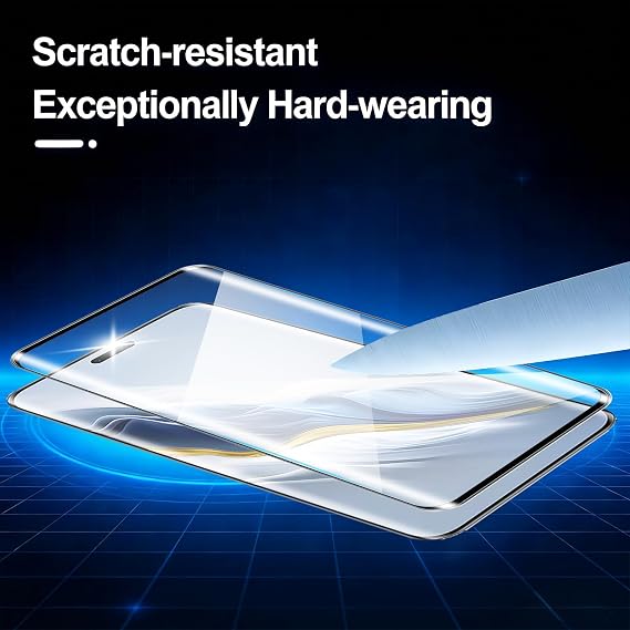 (2 Pack) Screen Protector for Honor Magic 6 Pro, 3D Curved Full Coverage, Bubble Free, Anti-Scratch, HD Clear Tempered Glass Film