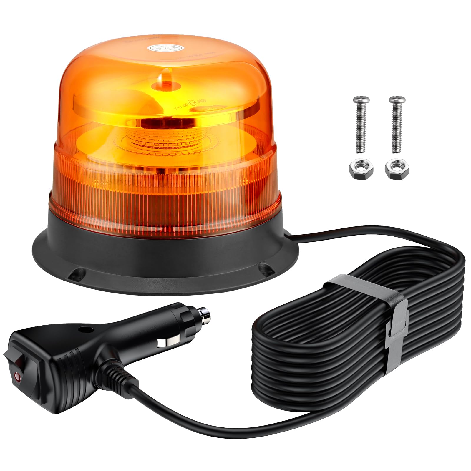 PROZOR 48W Stroboscopica Lampeggiante Luce per 12/24V Stroboscopica Magnetica di Emergenza Impermeabile 10 Modalità Lampeggiante di Segnalazione di Recupero Ambra con Cavo di Alimentazione da 5 m