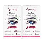 Beauty7 Wax Strips Kit for Sensitive Skin, Facial Hair Removal for Eyebrow, Lip, 24 Strips & 4 Calming Oil Wipes, At Home Waxing for Women