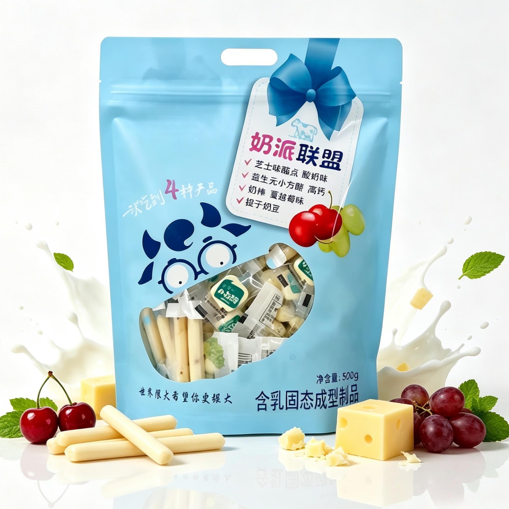 Snacks lácteos variados de queso 500g, envueltos individualmente