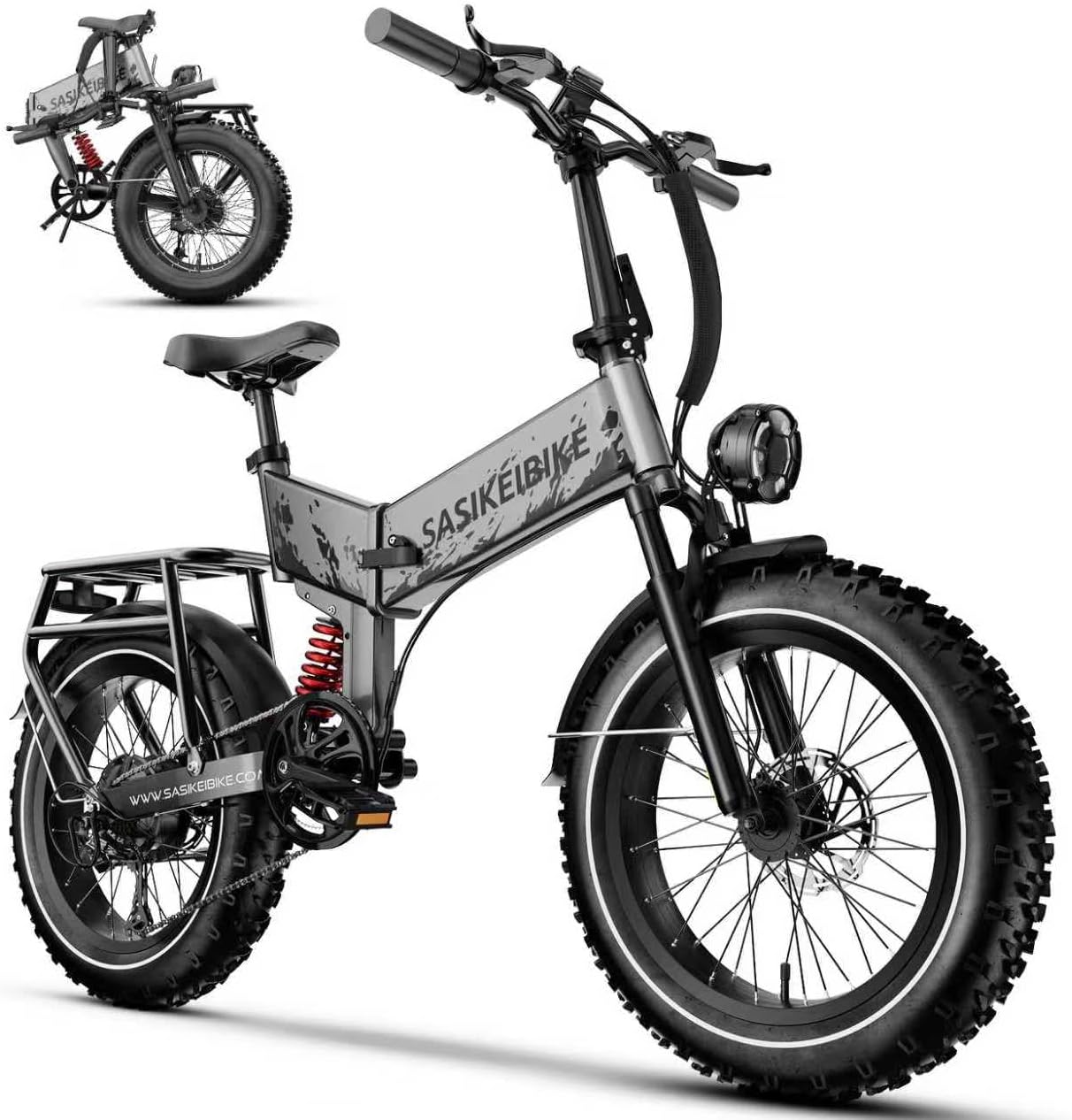 1500W Electric Bike for Adults Full Suspension,48/52v 20AH Electric Dirt Bike with 20" x 4.0 Fat Tire, Max 30+MPH & 70 Miles Electric Bicycle, Ebike for Snow, Mountains, Road UL Certified