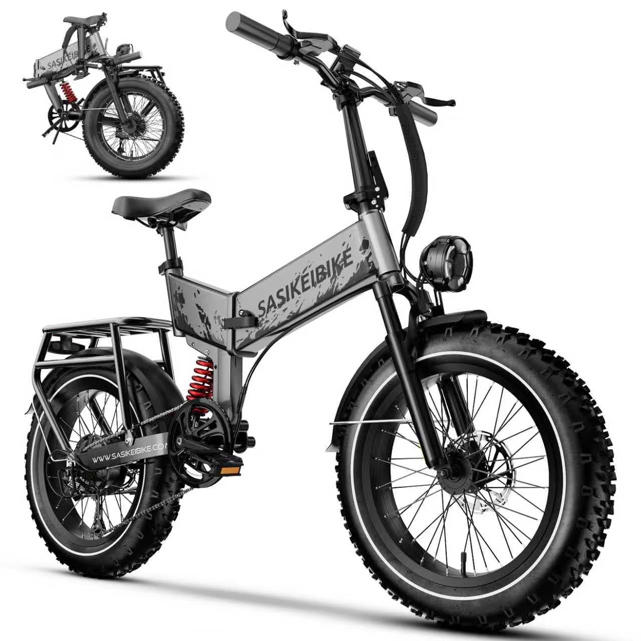 1500W Electric Bike for Adults Full Suspension,48/52v 20AH Electric Dirt Bike with 20" x 4.0 Fat Tire, Max 30+MPH & 70 Miles Electric Bicycle, Ebike for Snow, Mountains, Road UL Certified