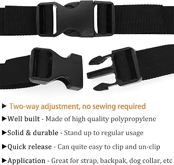 Buckle for 1 inch/25mm Webbing Straps, Quick Side Release Buckles for Backpack Boat Cover Luggage Strap Replacement