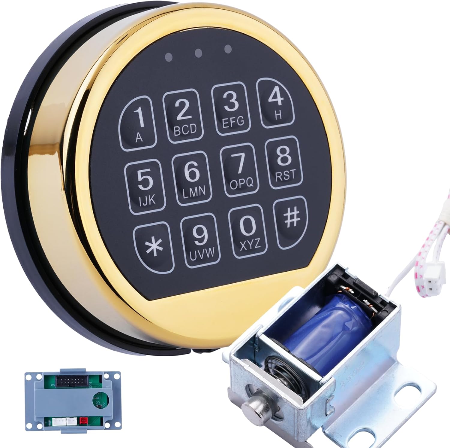 Electronic Safe Lock Replacement Keypad with Solenoid, with Programmable Electronic Keypad, Lock Fits High Security Safe Box and Security Cabinet