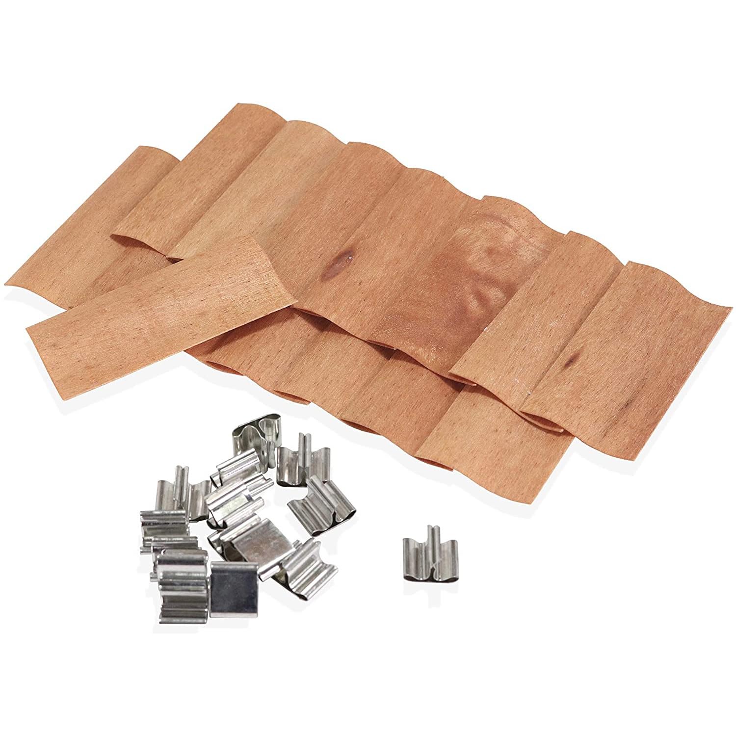 120/70 MM, 10 Stück, großes S-förmiges Design, natürliche Kerzendochte aus Holz for die Herstellung von Sojakerzen, DIY-Kit mit Metall-Eisenständer-Basishalter-Set(40mm X 80mm)