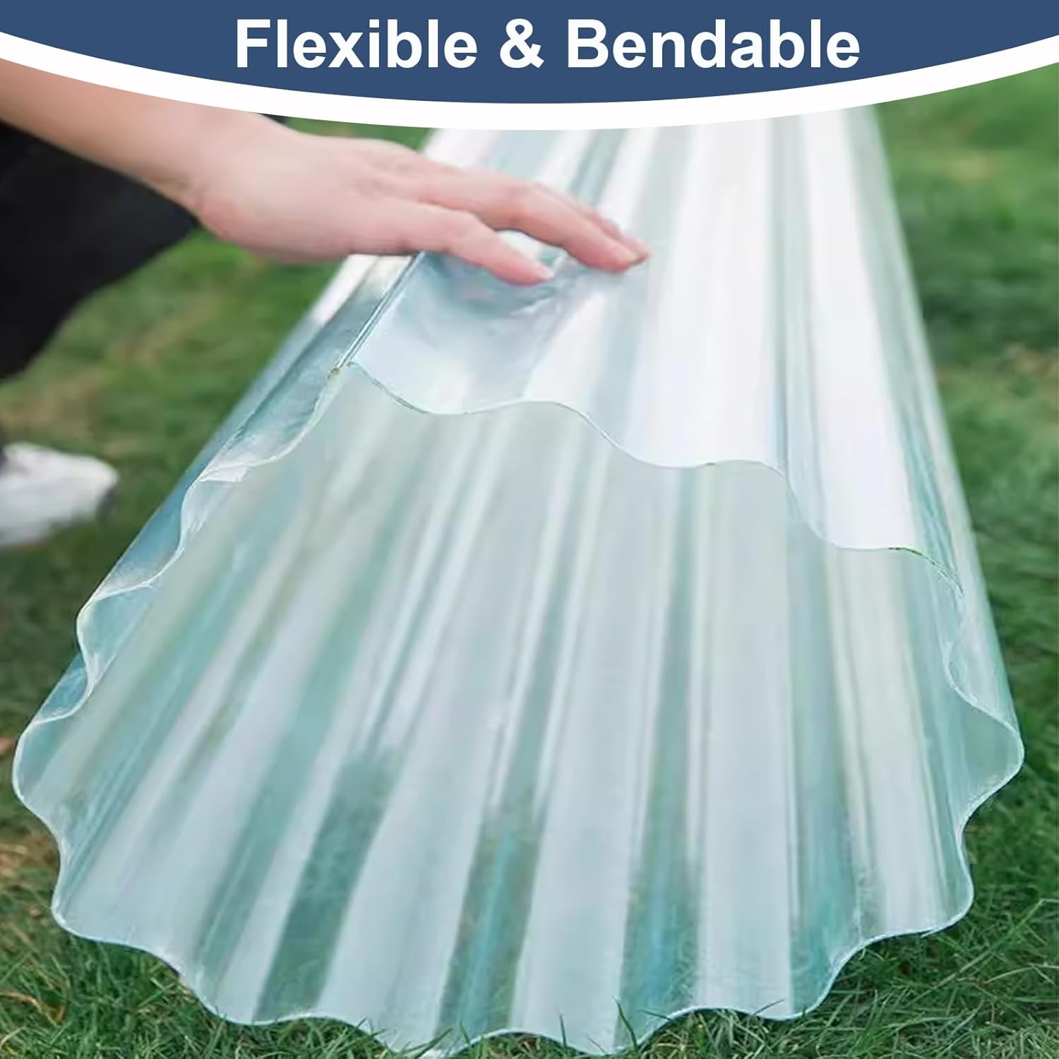 Clear Polycarbonate Roofing Sheet, Splicable Corrugated Plastic UV Resistant Greenhouse Shed Canopy, Transparent Insulation Day Lighting Panels, Easy Cut Covering Panel (Transparent, 3.28'x32.8')