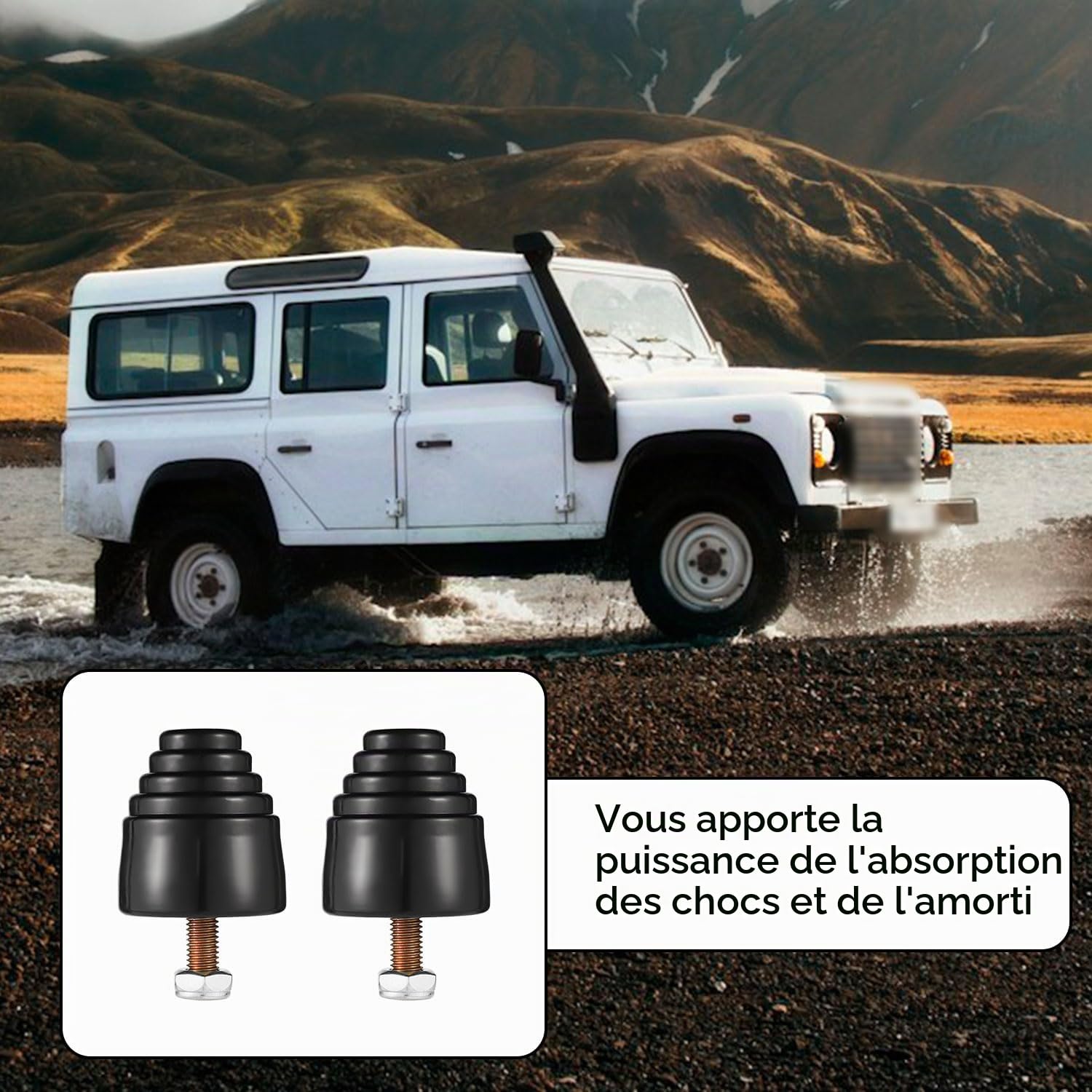 2pcs Butée Elastique de Suspension, Kit de Butée de Suspension avec Écrous Universelle Butée de Bosse en Caoutchouc Fiable Butée de Suspension Énergétique pour la Plupart des Voitures et Camions